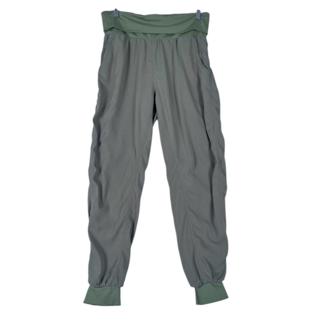 Under Armour Foldover Waist Baggy Jogger Pants Womens Medium Olive Green Relaxed